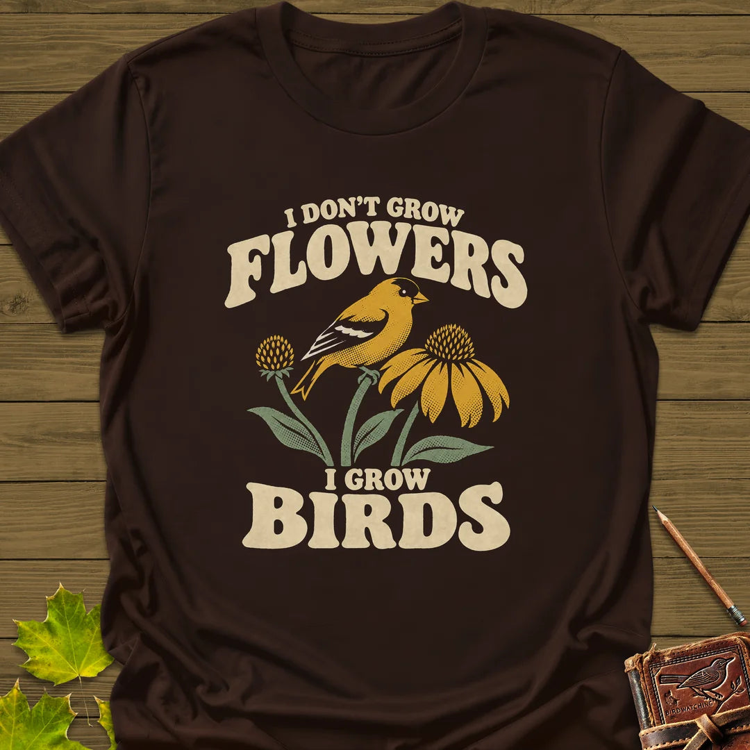 I Grow Birds T-Shirt in Dark Chocolate