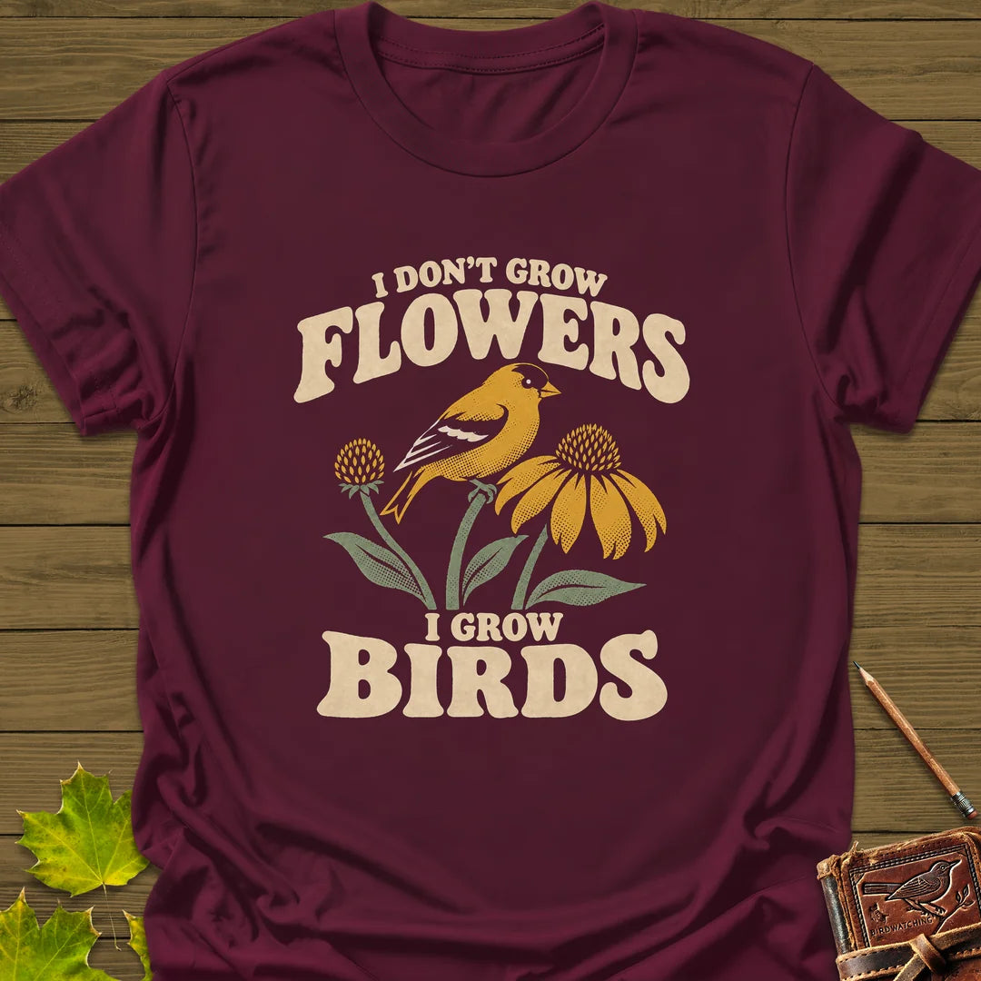 I Grow Birds T-Shirt in Maroon