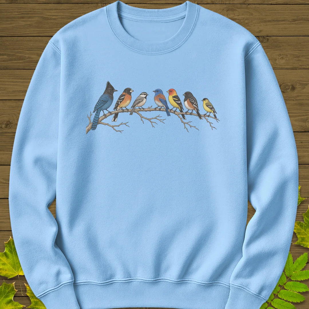 Perched Together Sweatshirt in Light Blue