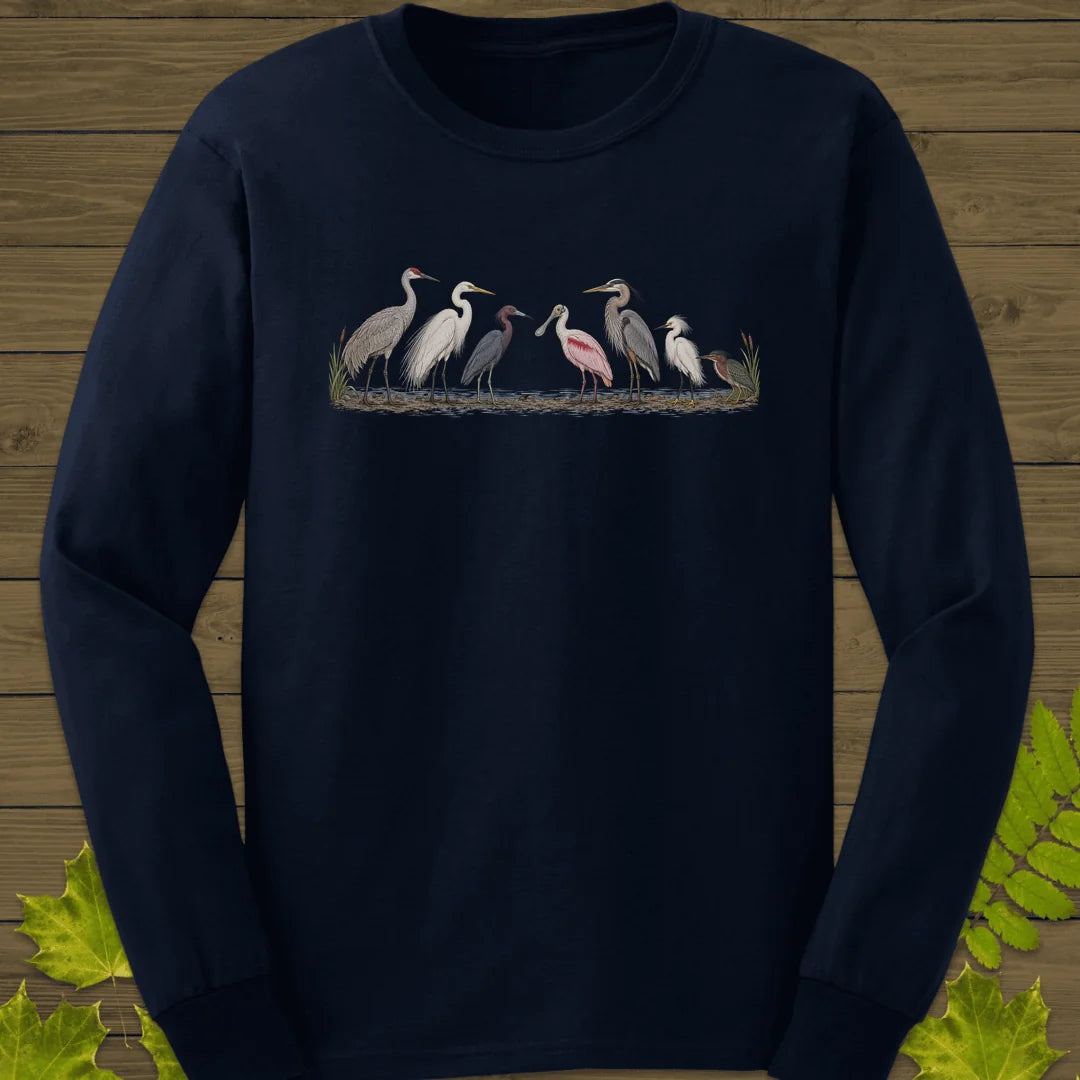 Wading Bird Lineup Long Sleeve in Navy