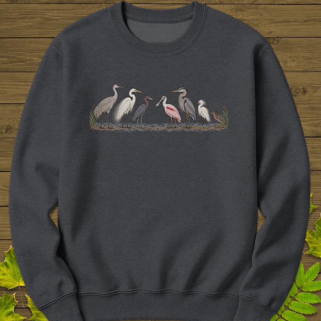 Wading Bird Lineup Sweatshirt in Dark Heather
