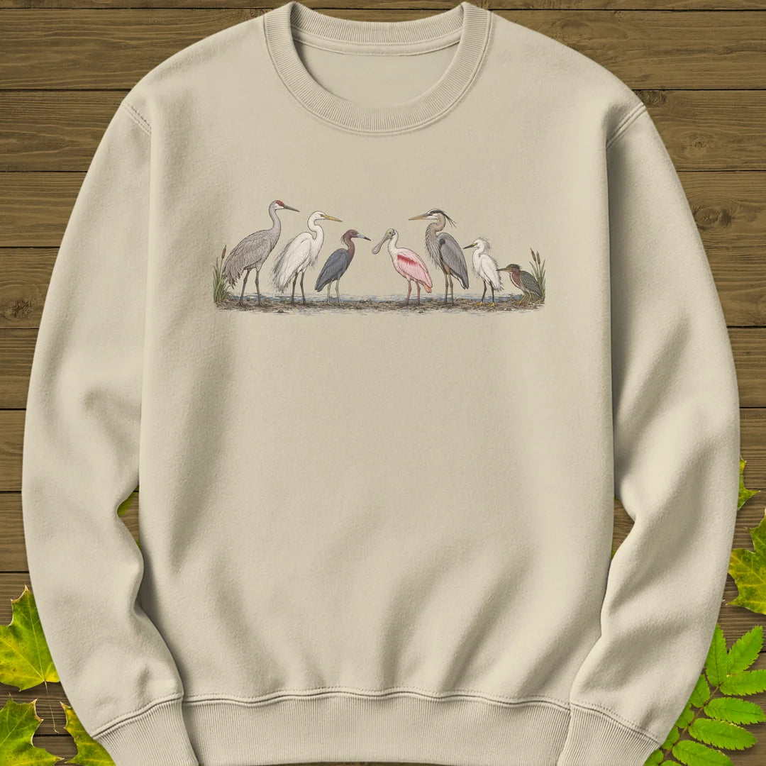 Wading Bird Lineup Sweatshirt in Sand