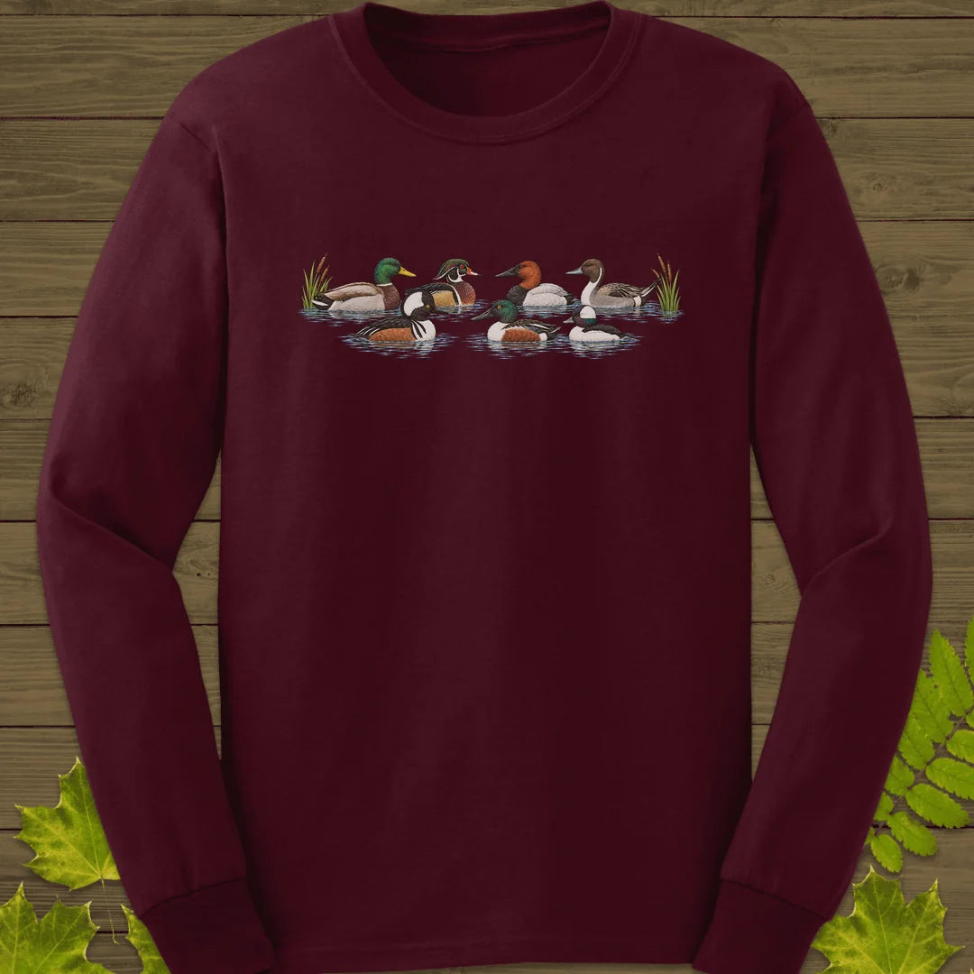 Duck Row Long Sleeve in Maroon