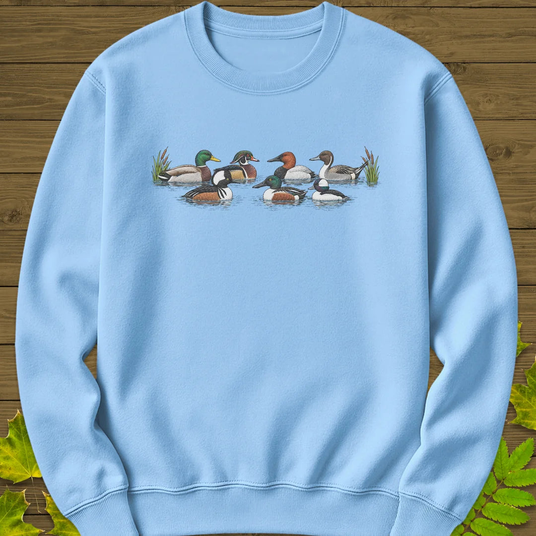 Duck Row Sweatshirt in Light Blue