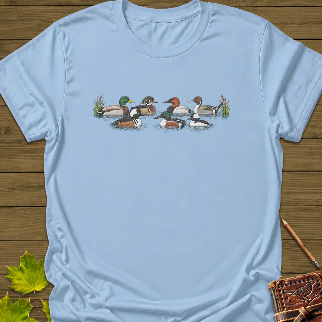 Duck Row T-Shirt in Light Blue