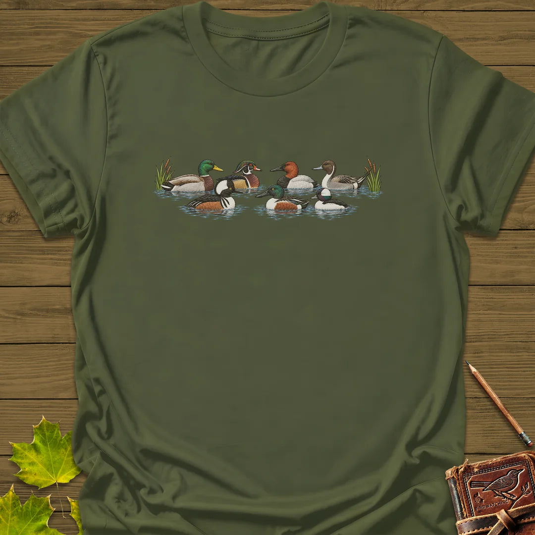 Duck Row T-Shirt in Military Green