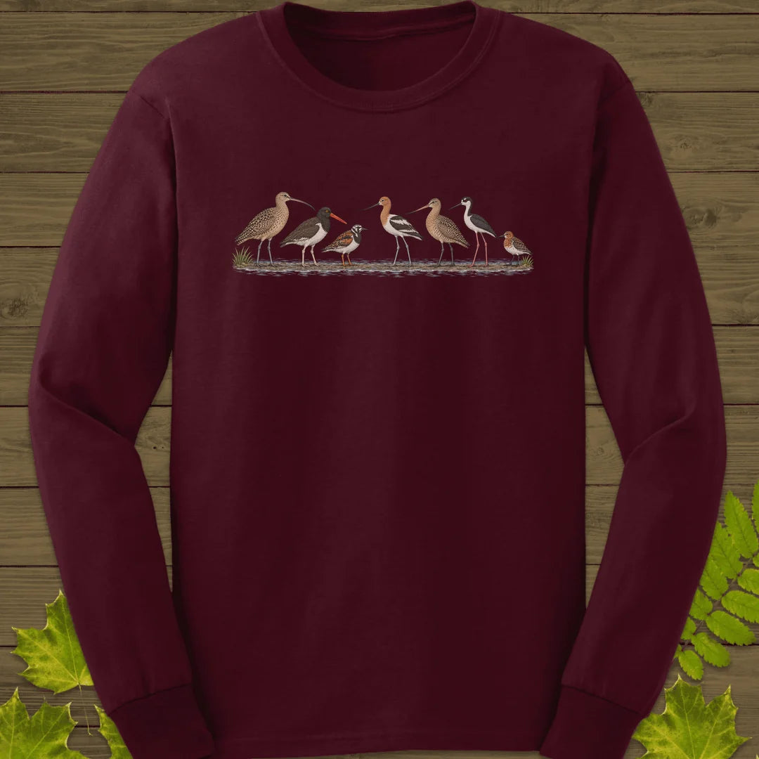 Shorebird Lineup Long Sleeve in Maroon