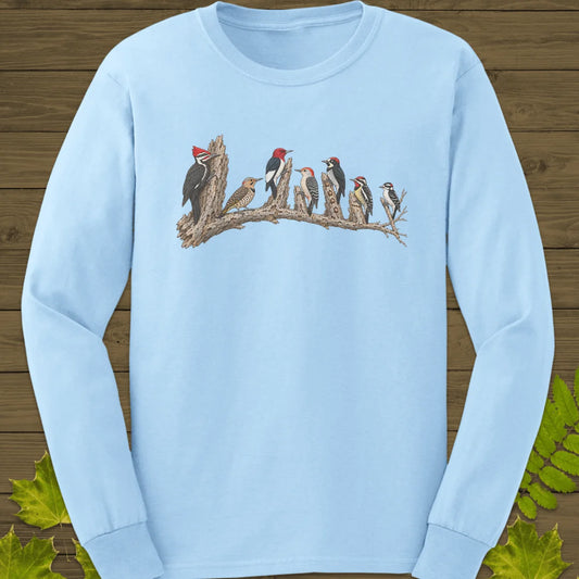 Woodpecker Lineup Long Sleeve in Light Blue