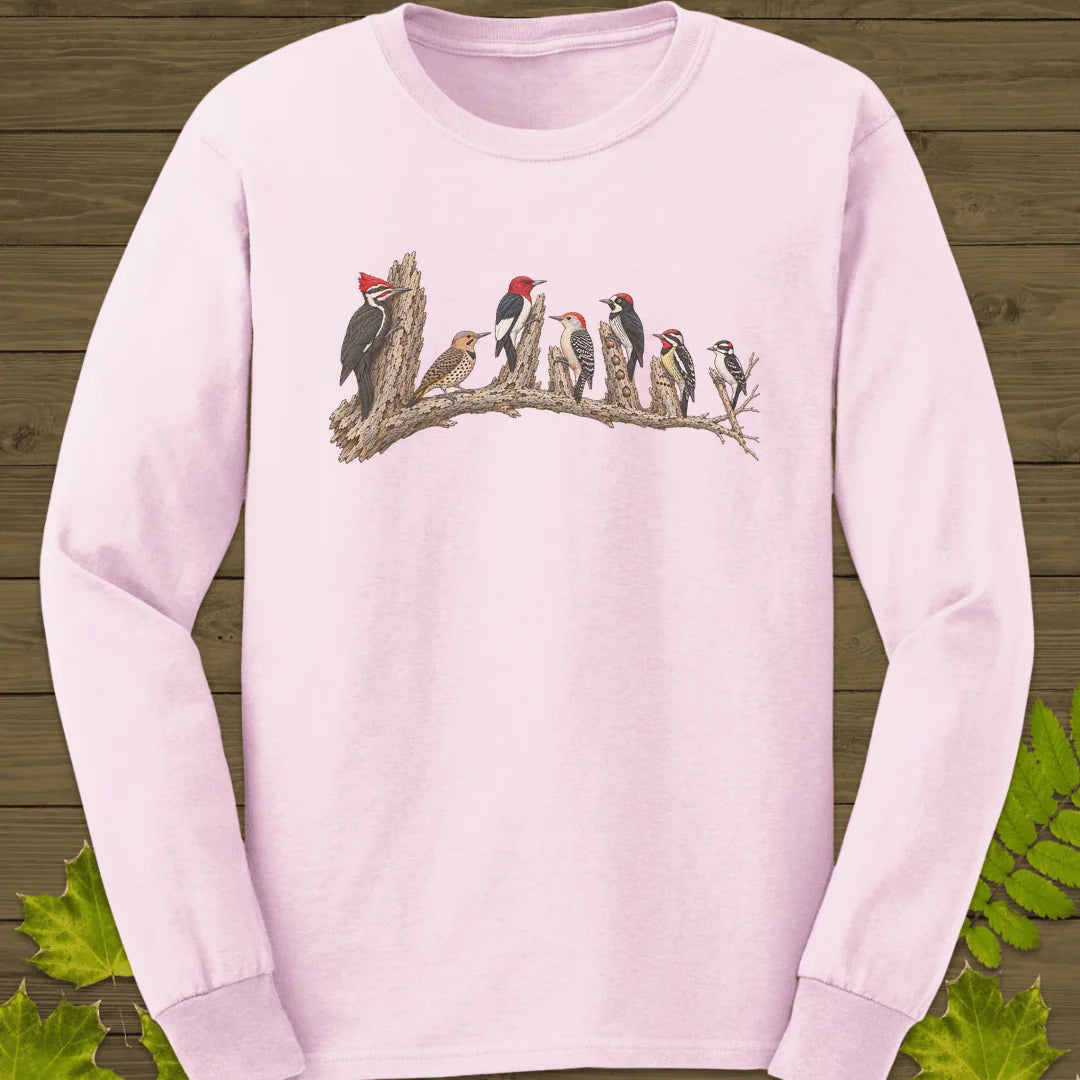 Woodpecker Lineup Long Sleeve in Light Pink