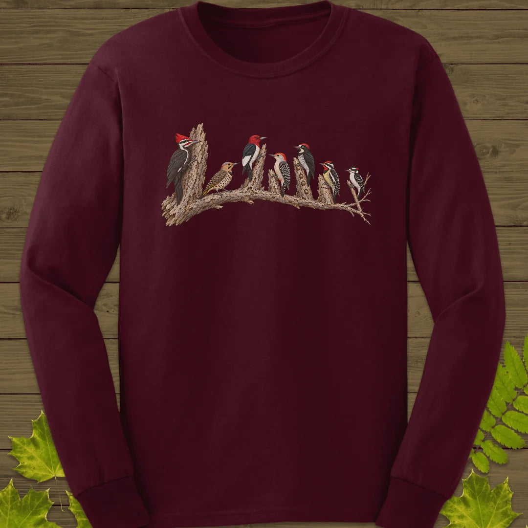 Woodpecker Lineup Long Sleeve in Maroon