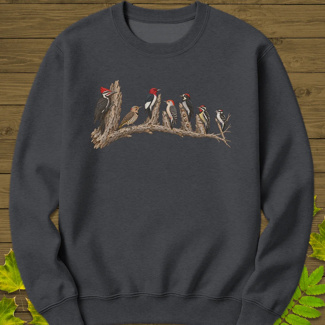 Woodpecker Lineup Sweatshirt in Dark Heather