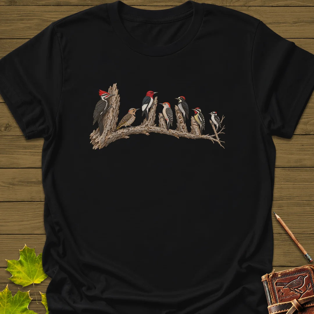 Woodpecker Lineup T-Shirt in Black