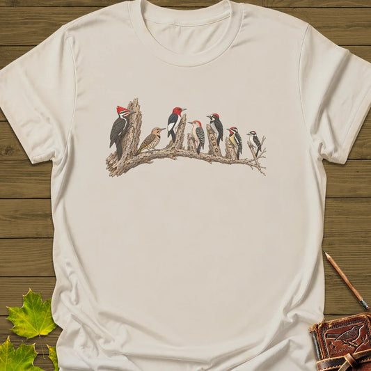 Woodpecker Lineup T-Shirt in Natural