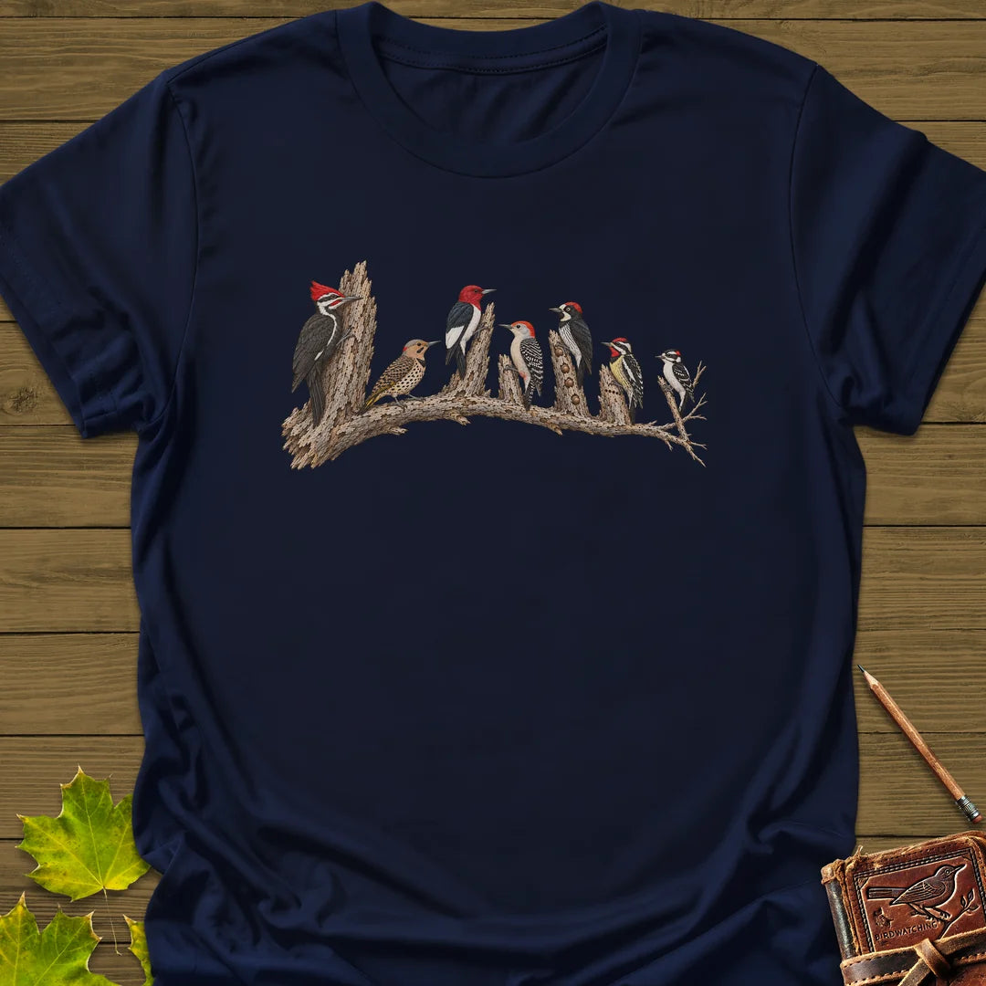 Woodpecker Lineup T-Shirt in Navy