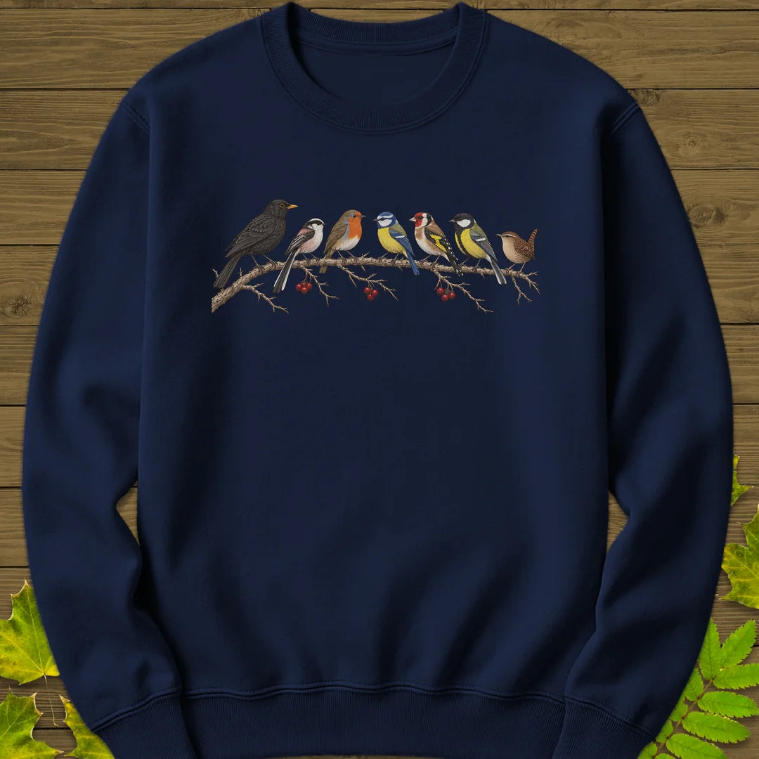 Garden Bird Lineup Sweatshirt in Navy