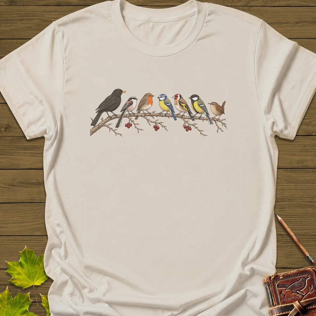 Garden Bird Lineup T-Shirt in Natural