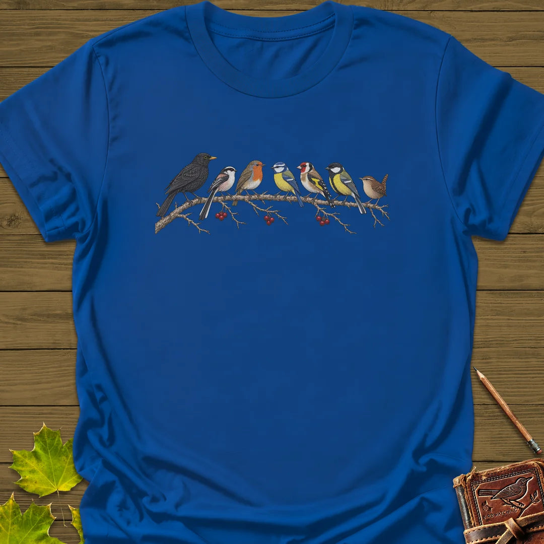 Garden Bird Lineup T-Shirt in Royal