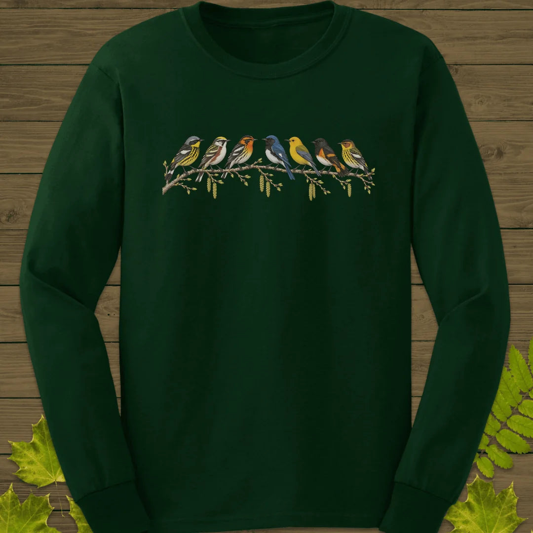 Warbler Lineup Long Sleeve in Forest Green