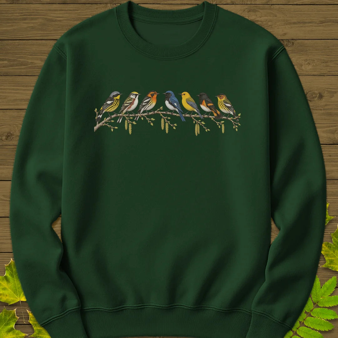 Warbler Lineup Sweatshirt in Forest Green