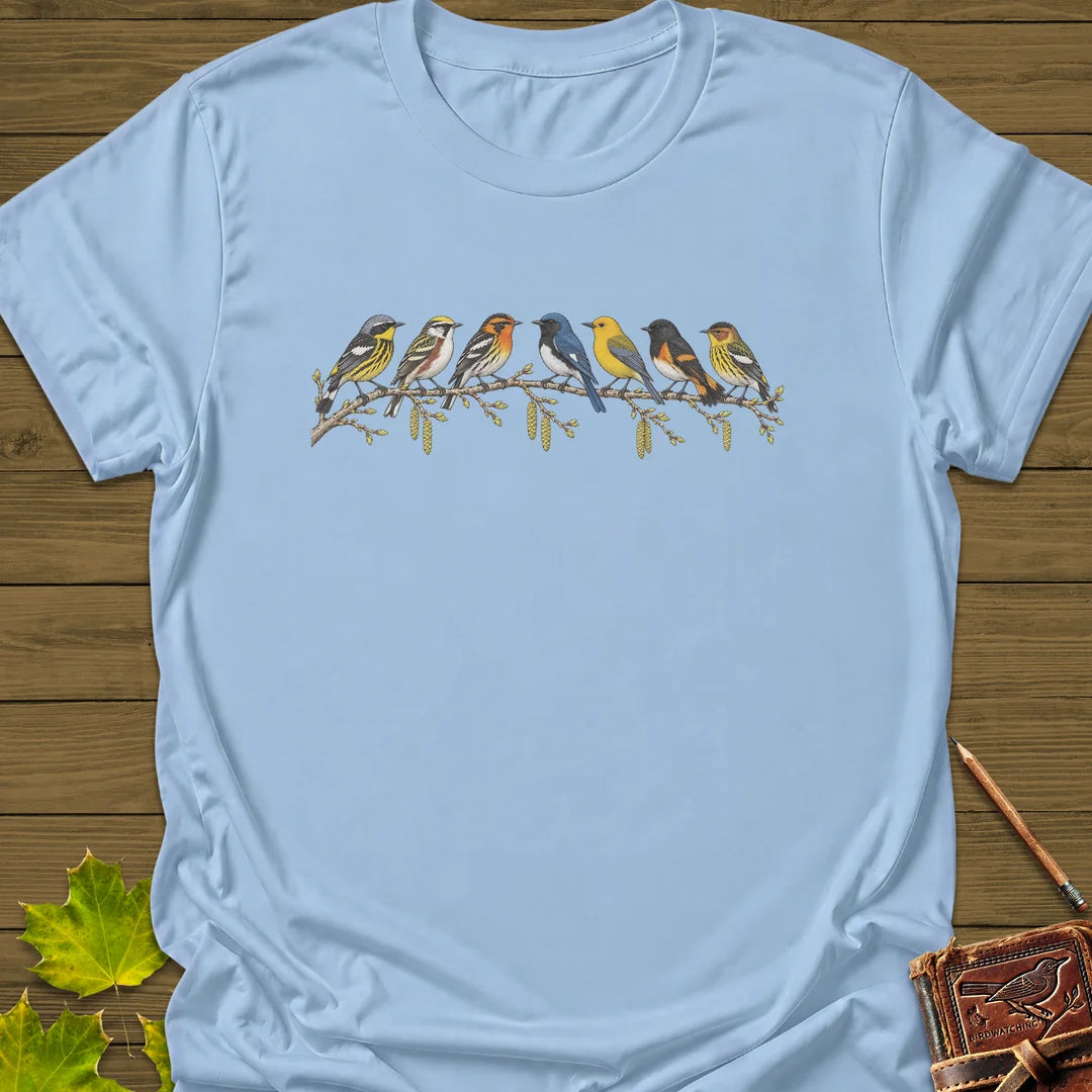 Warbler Lineup T-Shirt in Light Blue