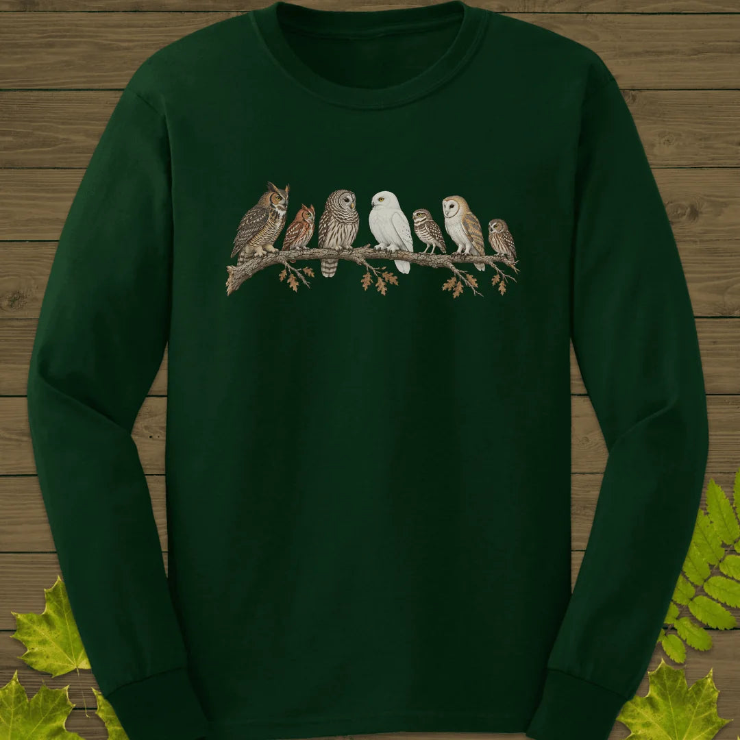 Owl Parliament Long Sleeve in Forest Green