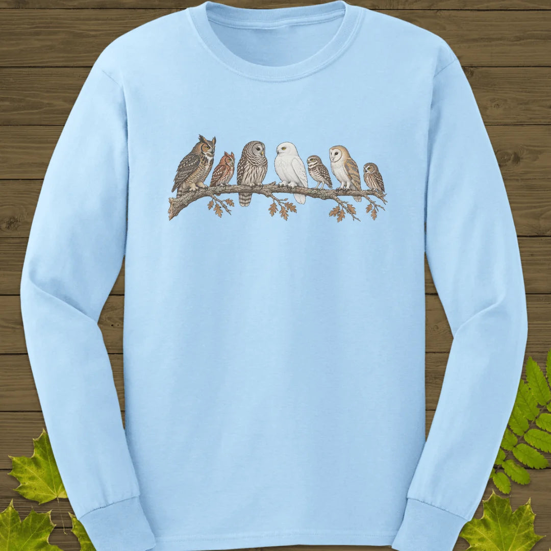 Owl Parliament Long Sleeve in Light Blue