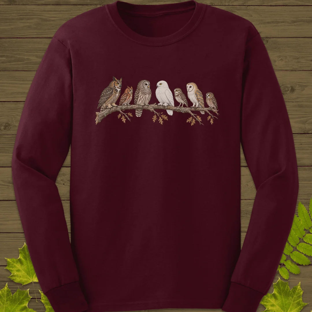 Owl Parliament Long Sleeve in Maroon