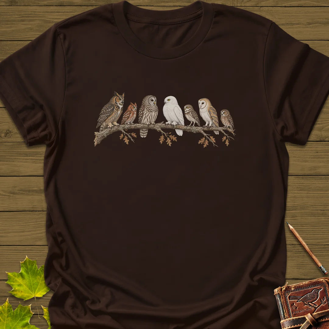 Owl Parliament T-Shirt in Dark Chocolate