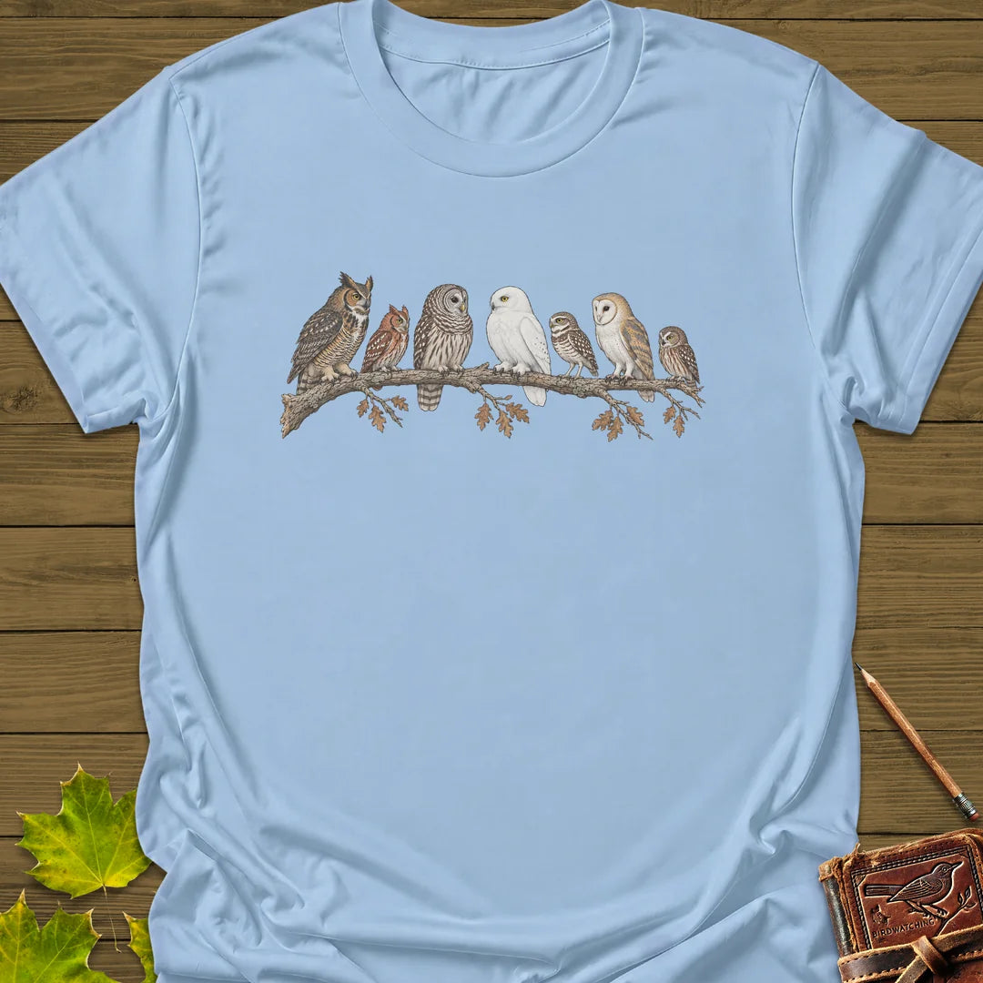 Owl Parliament T-Shirt in Light Blue