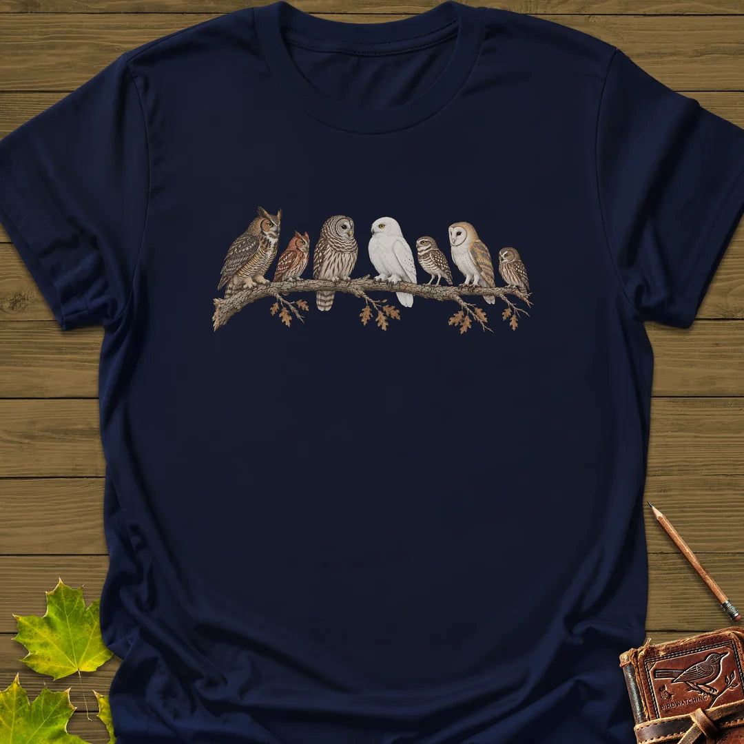 Owl Parliament T-Shirt in Navy