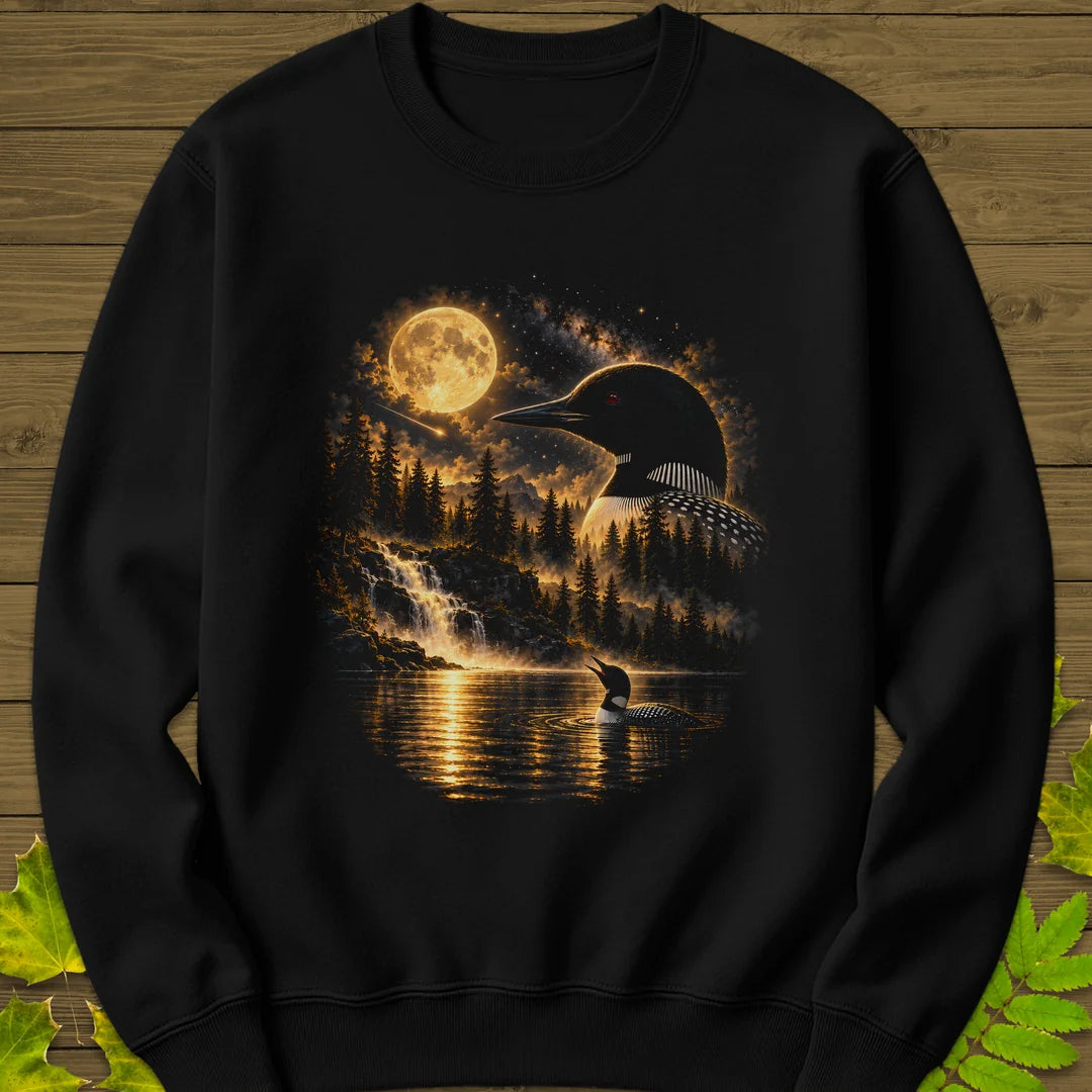 Moonlit Loon Sweatshirt in Black