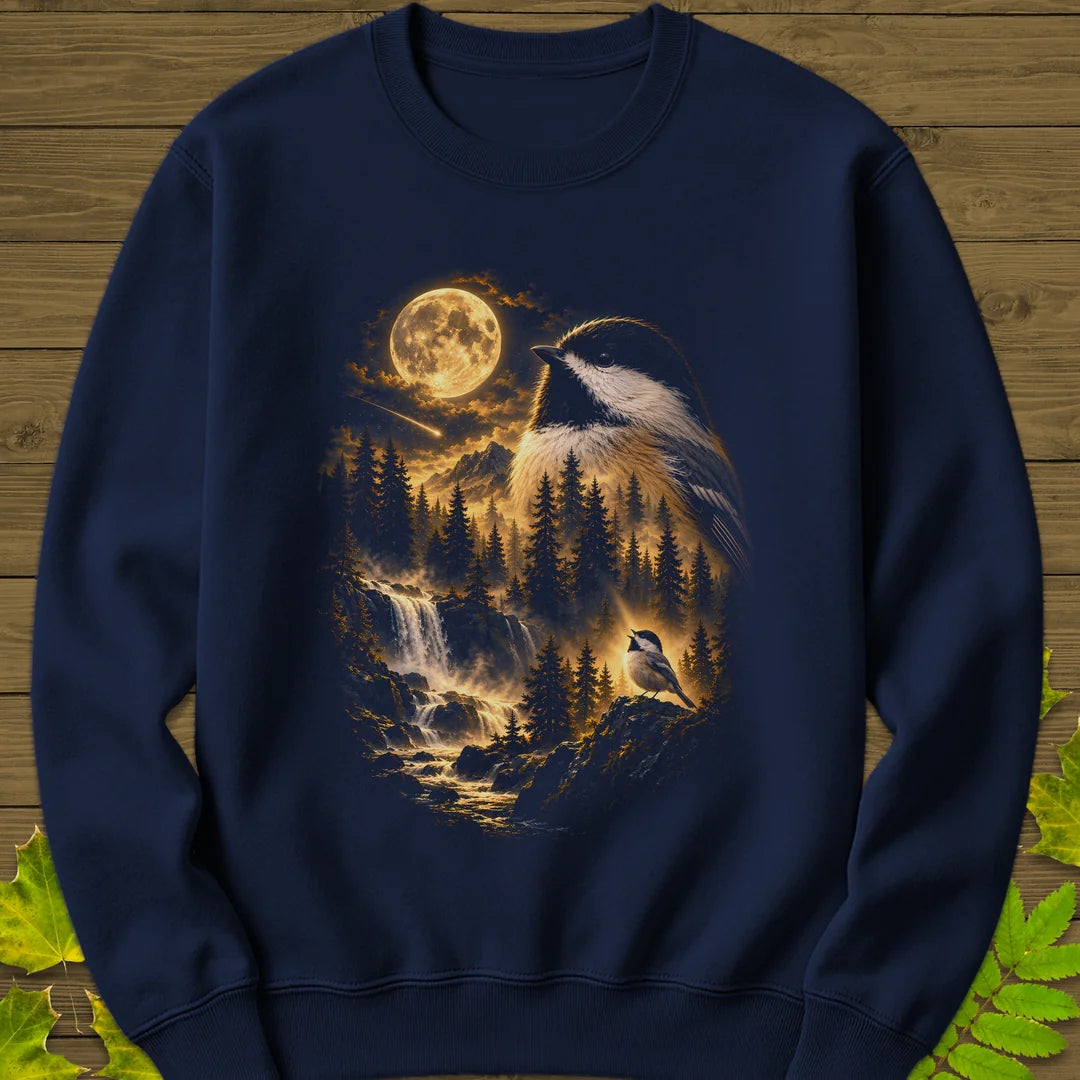 Moonlit Chickadee Sweatshirt in Navy