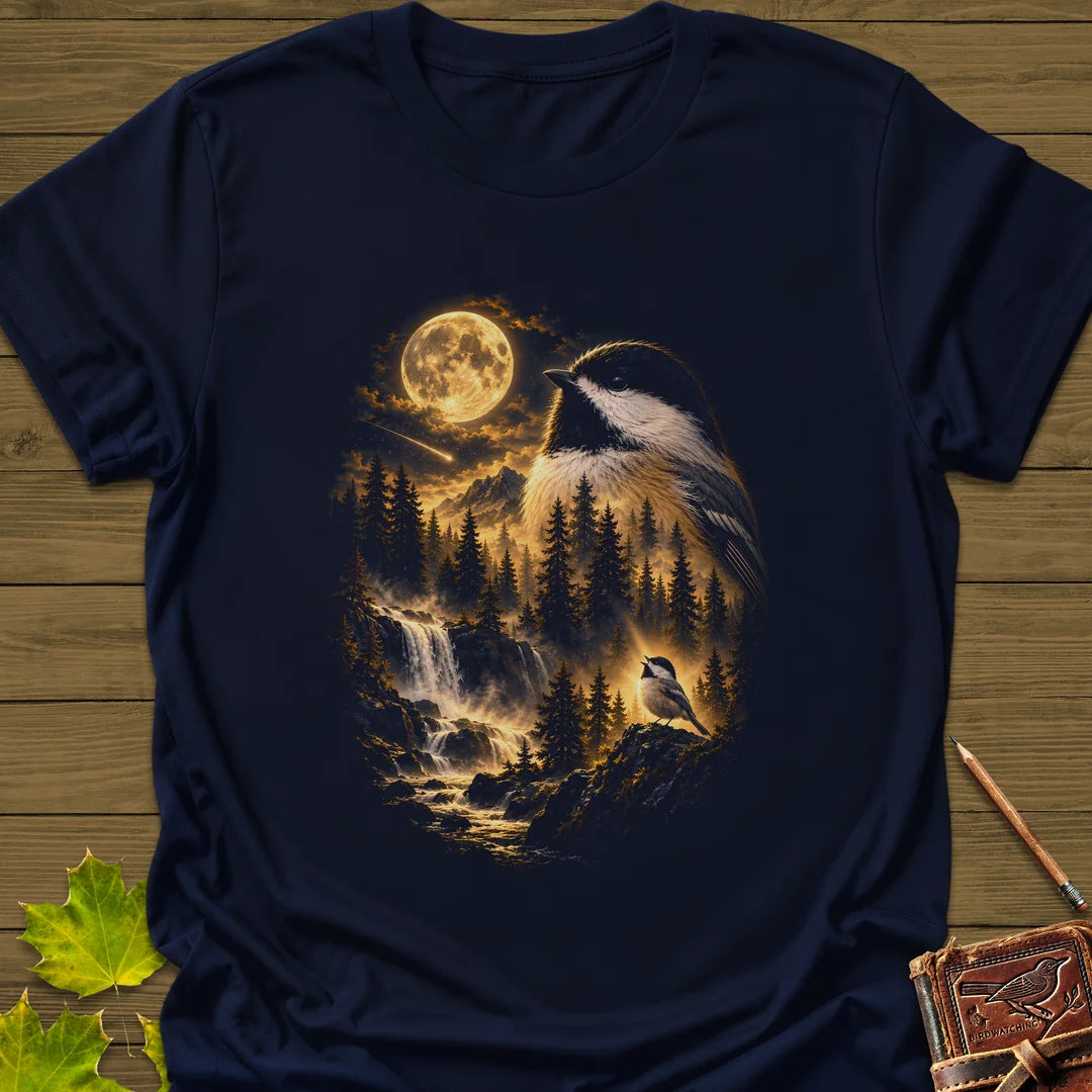 Moonlit Chickadee T-Shirt in Navy