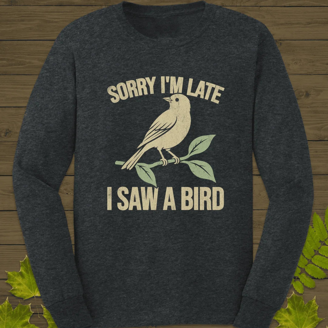 Late For Birds Long Sleeve in Dark Heather