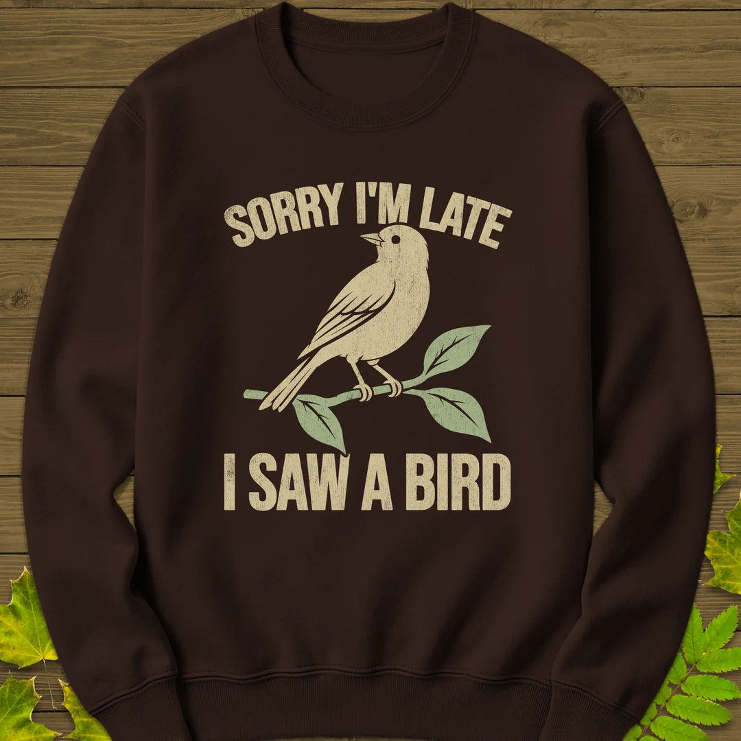 Late For Birds Sweatshirt in Dark Chocolate