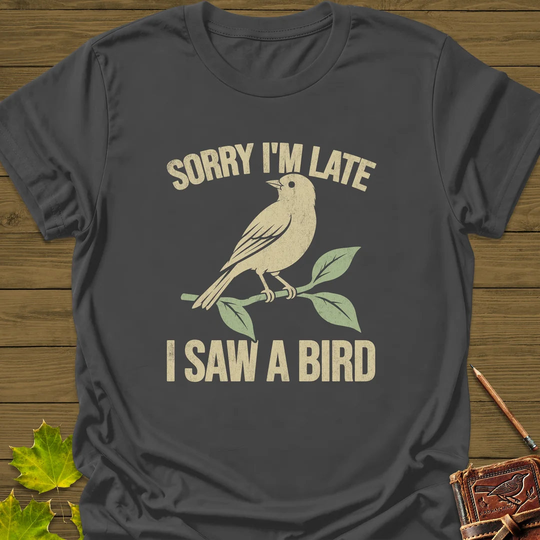 Late For Birds T-Shirt in Charcoal