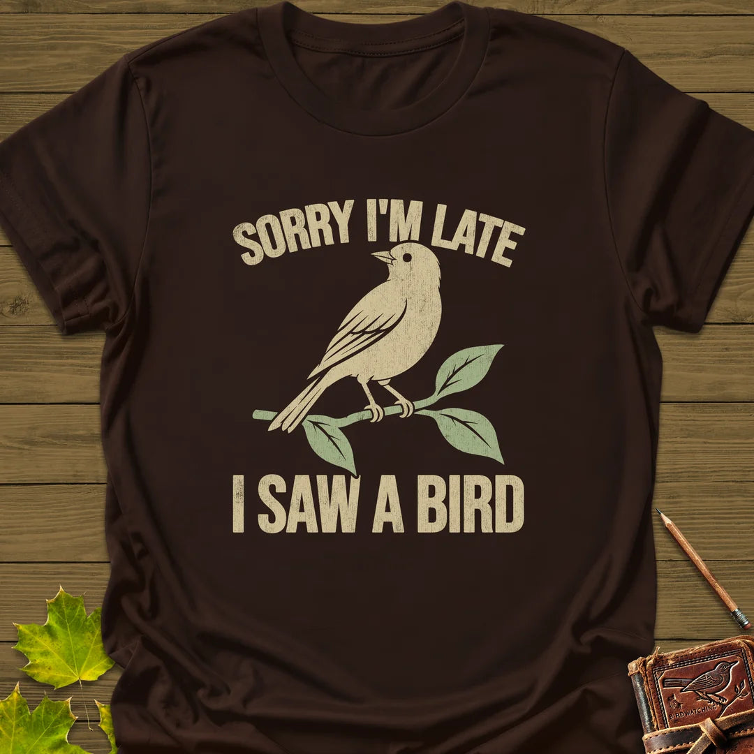 Late For Birds T-Shirt in Dark Chocolate