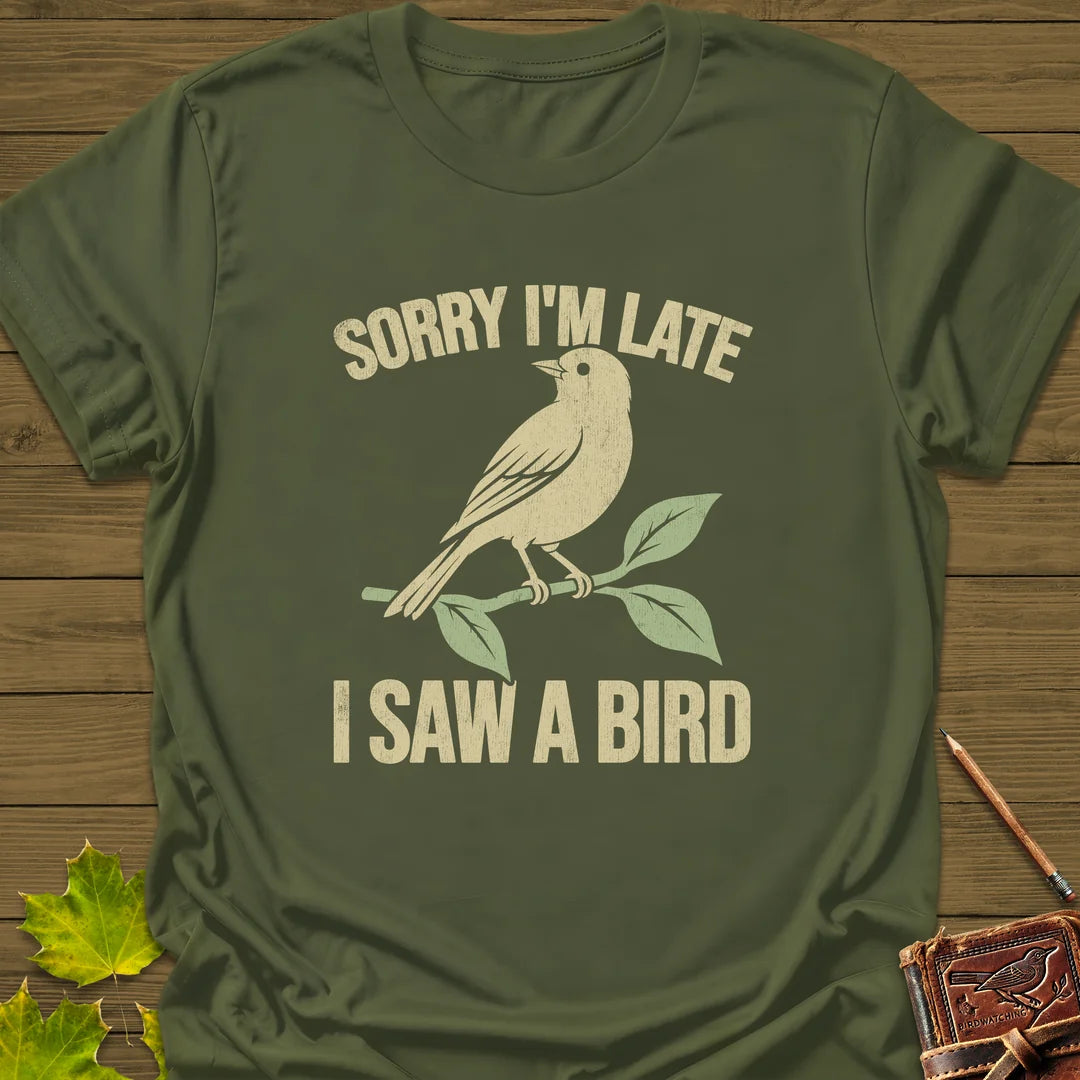 Late For Birds T-Shirt in Military Green