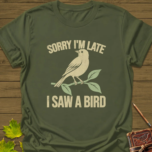 Late For Birds T-Shirt in Military Green