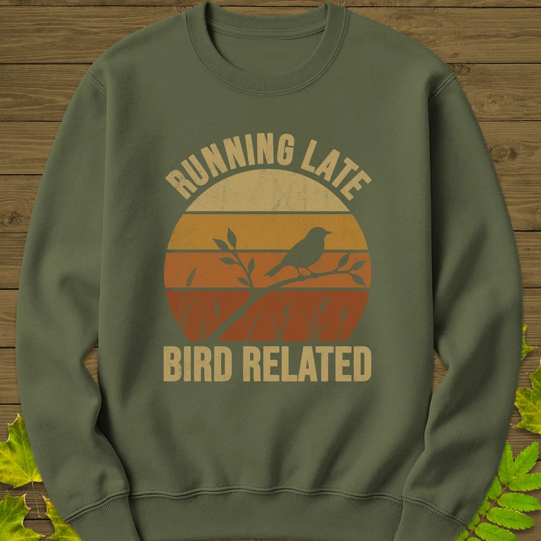 Bird Related Sweatshirt in Military Green