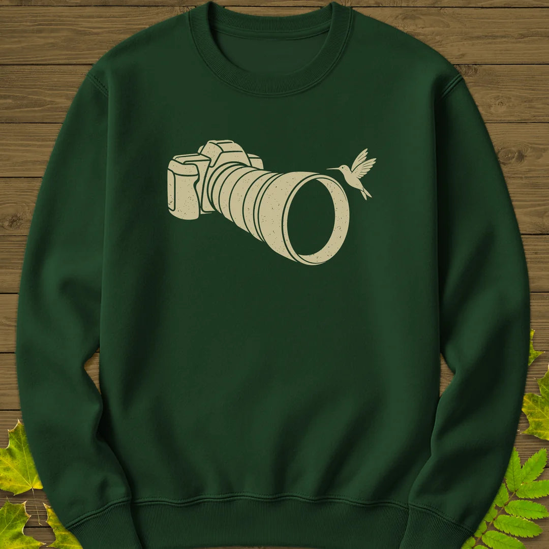 Telephoto Hummingbird Sweatshirt in Forest Green