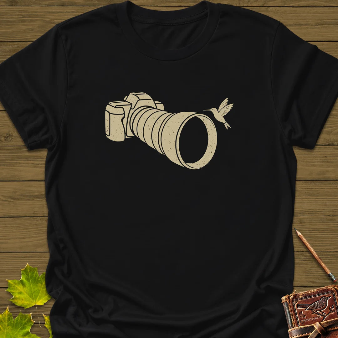 Telephoto Hummingbird T-Shirt in Black