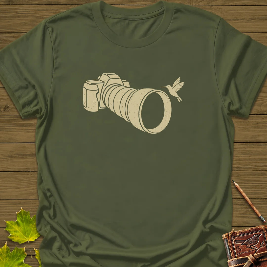 Telephoto Hummingbird T-Shirt in Military Green