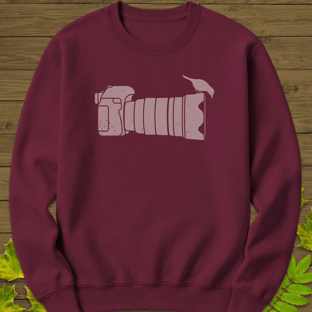 Camera Perch Sweatshirt in Maroon