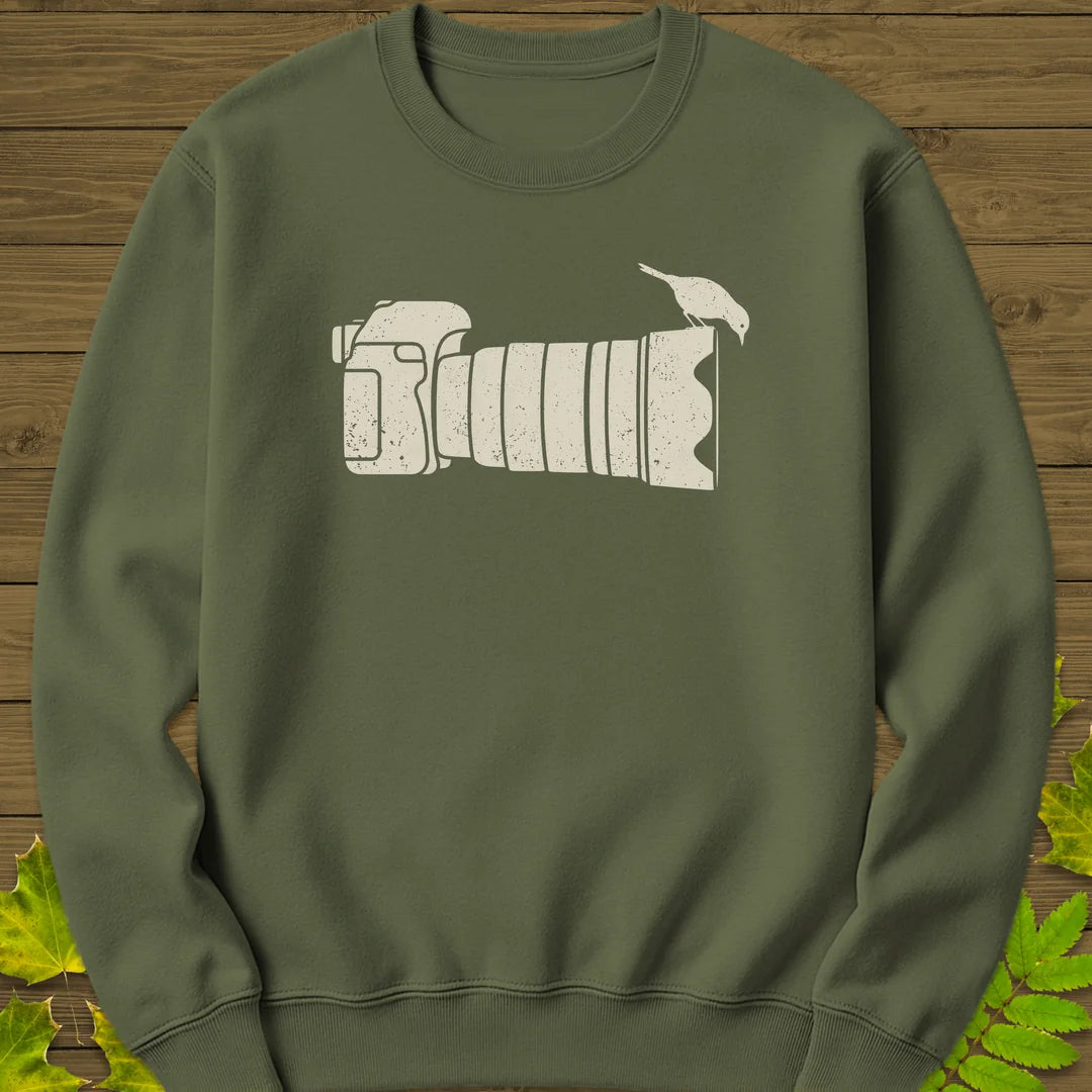 Camera Perch Sweatshirt in Military Green