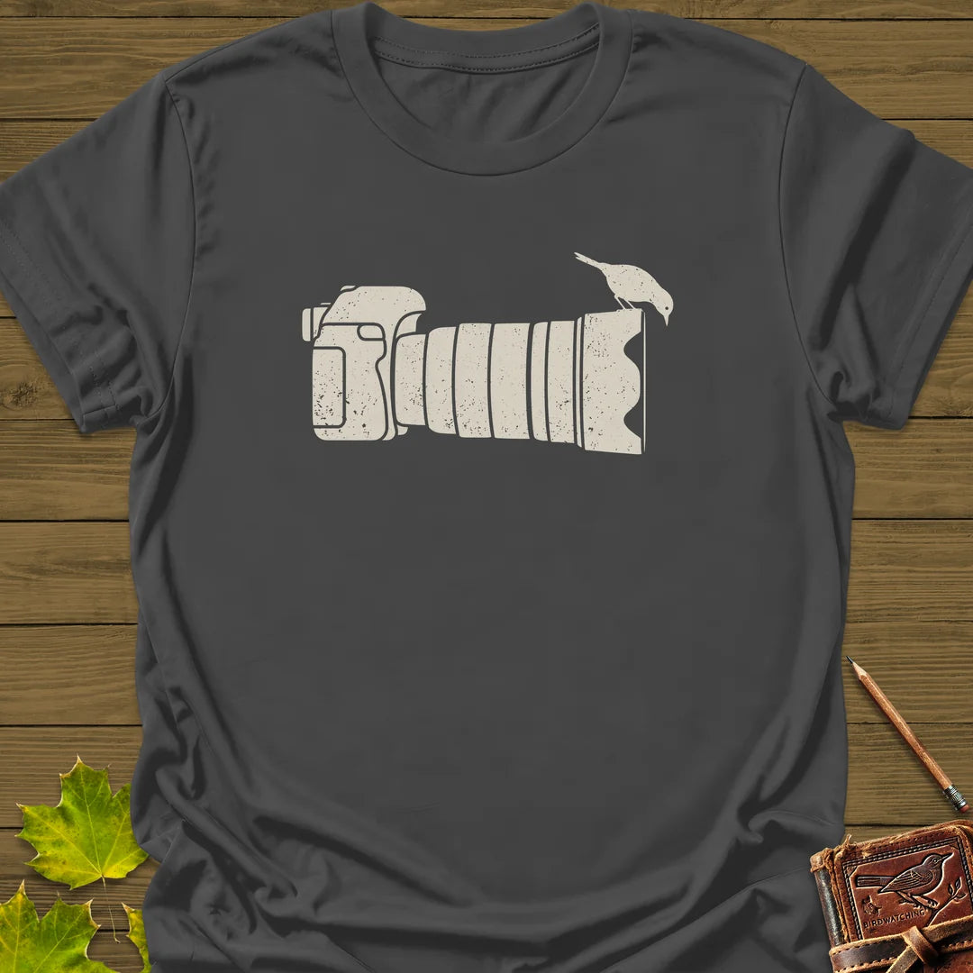 Camera Perch T-Shirt in Charcoal