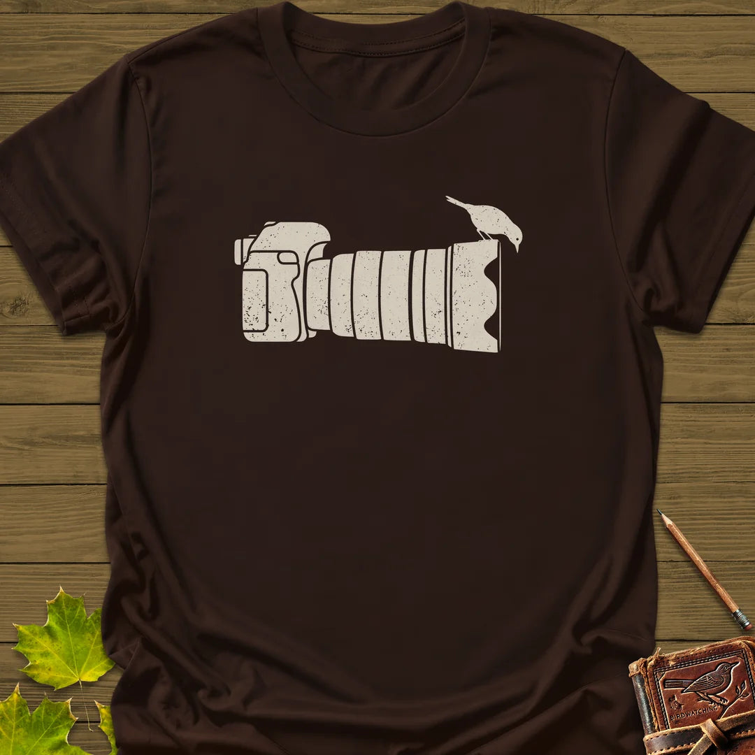 Camera Perch T-Shirt in Dark Chocolate
