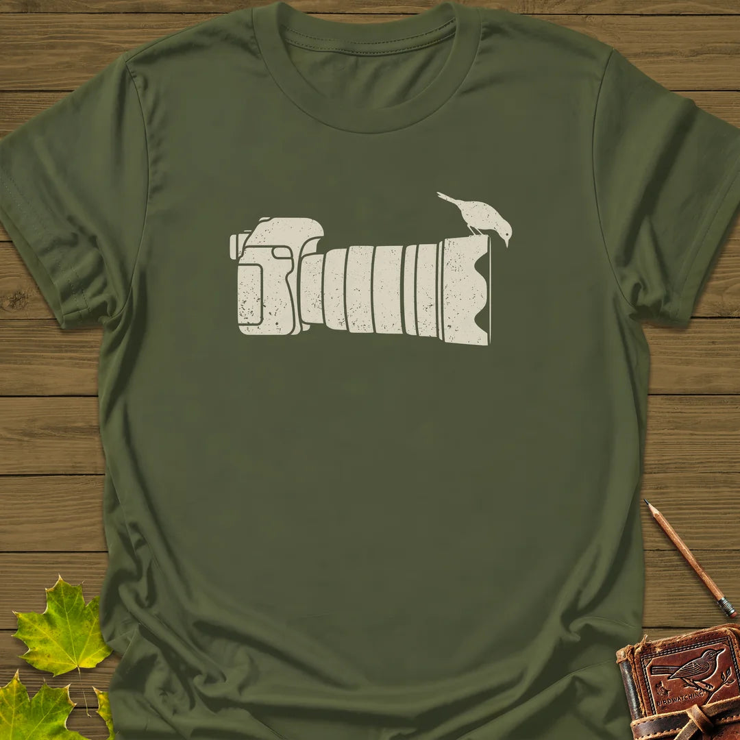Camera Perch T-Shirt in Military Green