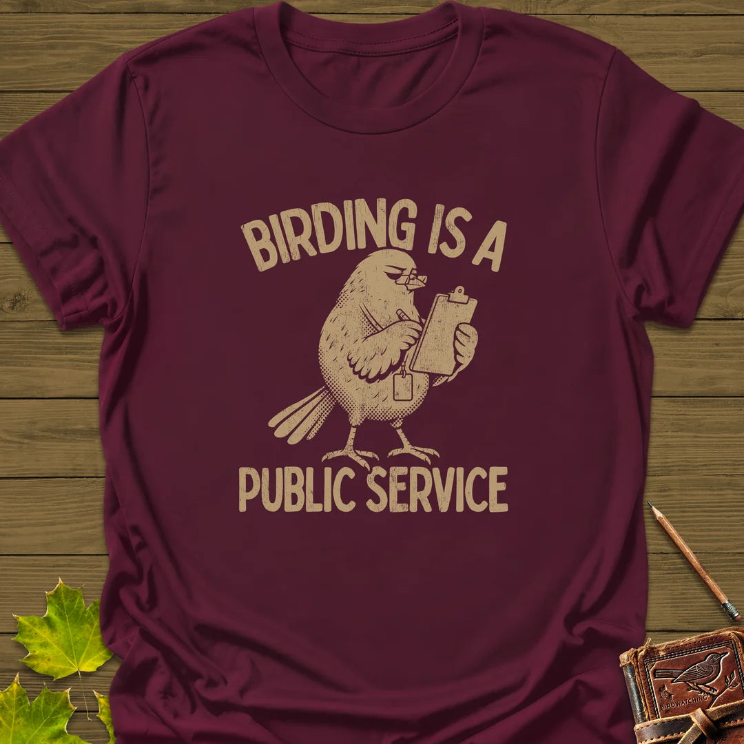 Public Service T-Shirt in Maroon