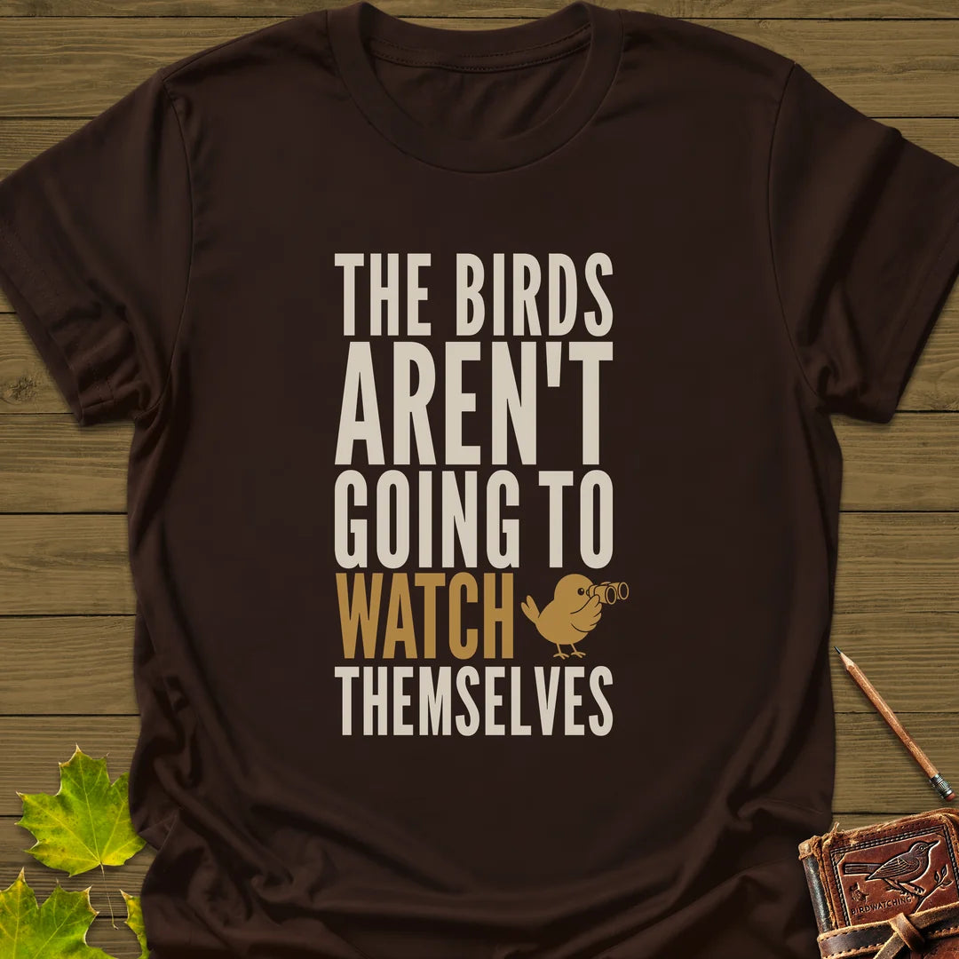 Watch Themselves T-Shirt in Dark Chocolate